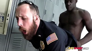 Unconcerned cops obtain their assholes demolished by powered criminal